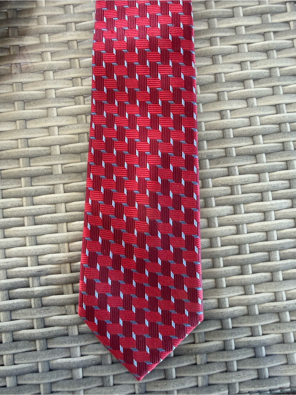 JoS. A. Bank Classic Red Geometric Men’s Tie - Stylish Formal Accessory